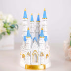 Cake Topper Figurine Fairytale Princess Castle Design Blue and White - Decoration for Baby Showers 8.5"