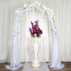 40" Shimmering Gold Glittered Marble Design Flower Pot Vase With Pearls and Mirror Mosaic Embellishment