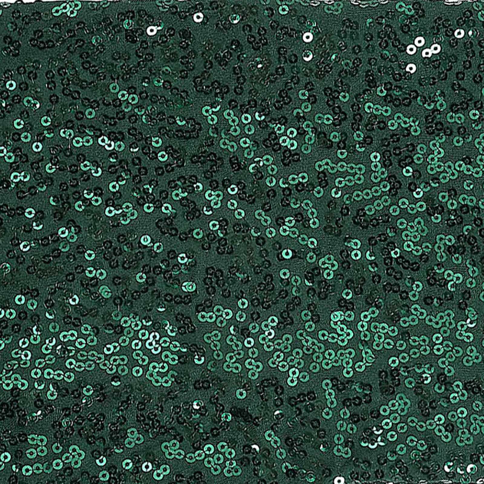 5 Pack Sequin Spandex Chair Sashes Hunter Emerald Green - Stretch Chair Bands 6"x15"