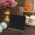 6-Pack Mini Table Chalkboard Signs Rustic Wood Base Stands - Perfect for Weddings and Parties 6"