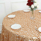 Sequin 72"x72" Table Overlay Square Tablecloth Matte Champagne - Big Payette Table Cover
