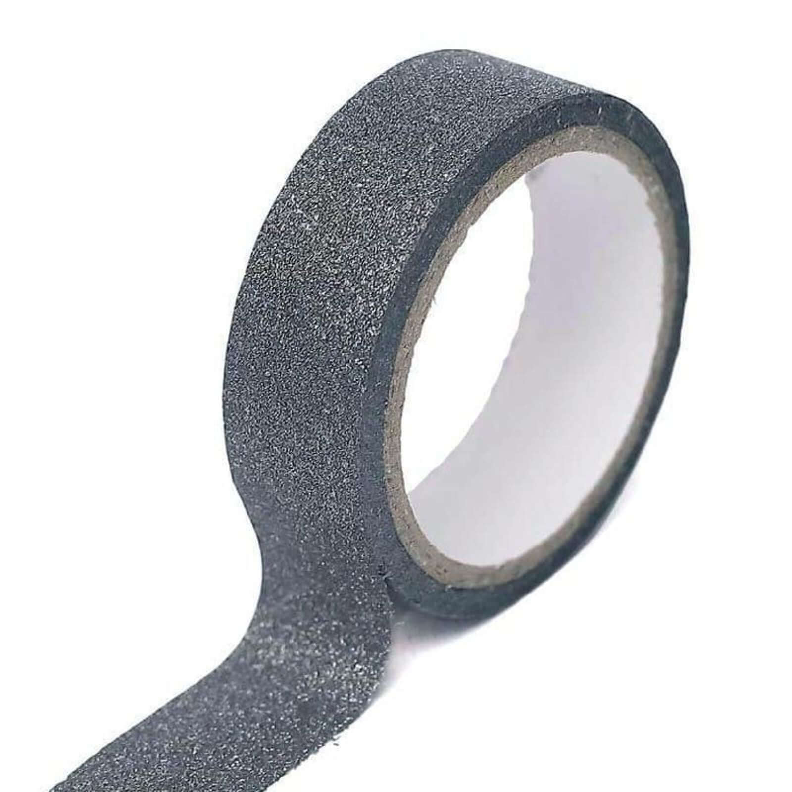5 Pack 0.5"x5 Yards Charcoal Gray Washi DIY Craft Glitter Tape