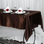 Satin Rectangular 60"x102" Tablecloth Chocolate - Smooth and Lustrous Table Cover