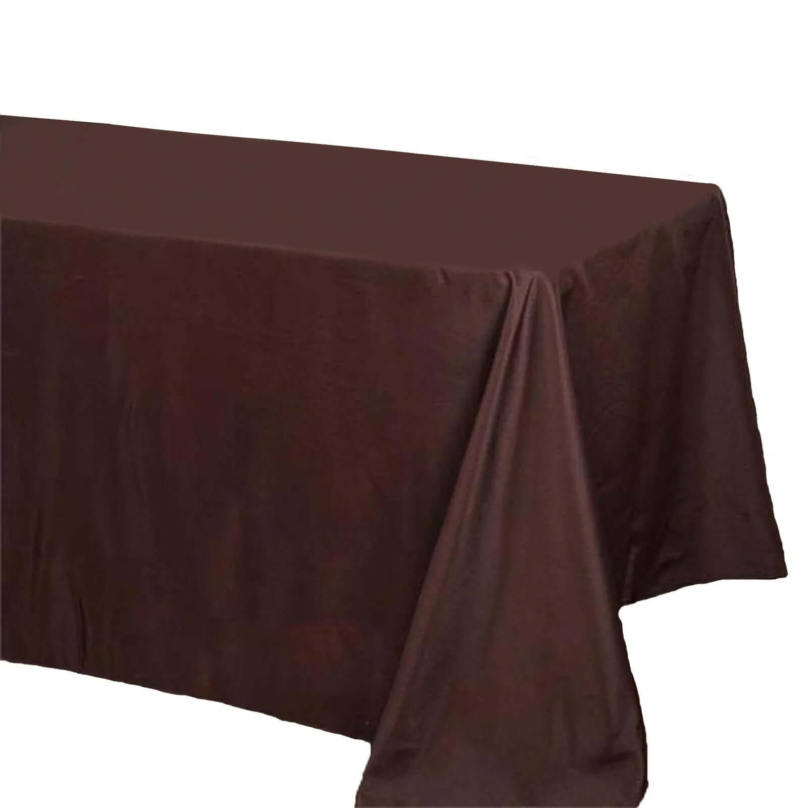 Polyester 72"x120" Rectangle Tablecloth Chocolate - Durable and Stylish Table Cover