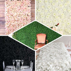 11 Sq ft. Blush UV Protected Hydrangea Flower Wall Mat Backdrop - 4 Artificial Panels