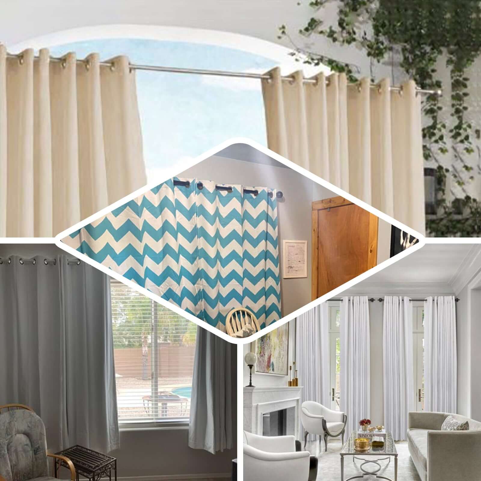 42"-126" Adjustable Curtain Rod Set, Bronze, Round Finials