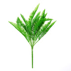 2 Stems Artificial Green Cycas Fern Leaf Indoor Bushes, Faux Plants