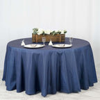 Polyester 120" Round Tablecloth Dark Denim Blue - Seamless Faux Denim Design for Stylish Gatherings