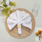 6-Pack Disposable Table Placemats in Natural with Woven Rattan Print - 700GSM Cardboard Placemats for Rustic Themes & Outdoor Events 13"