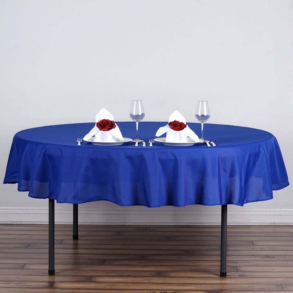 Polyester 70" Round Tablecloth Royal Blue - Durable & Wrinkle-Resistant Table Cover