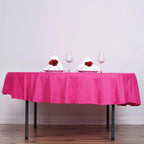 Polyester 90" Round Tablecloth Fuchsia - Stain & Wrinkle-Resistant Table Cover