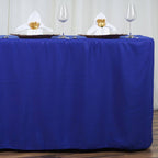 Fitted Polyester 72"x30" Rectangle Tablecloth Royal Blue - Durable and Easy to Maintain Table Cover