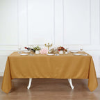Polyester 72"x120" Rectangle Tablecloth Gold - Durable and Stylish for Events