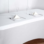 Stretch Spandex 72"x30" Rectangle Tablecloth Top Cover White - Sleek & Durable Fitted Table Topper Cap