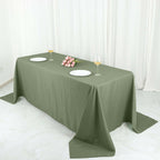 Polyester 90"x132" Rectangle Tablecloth Dusty Sage Green - Seamless Wrinkle-Resistant Table Cover