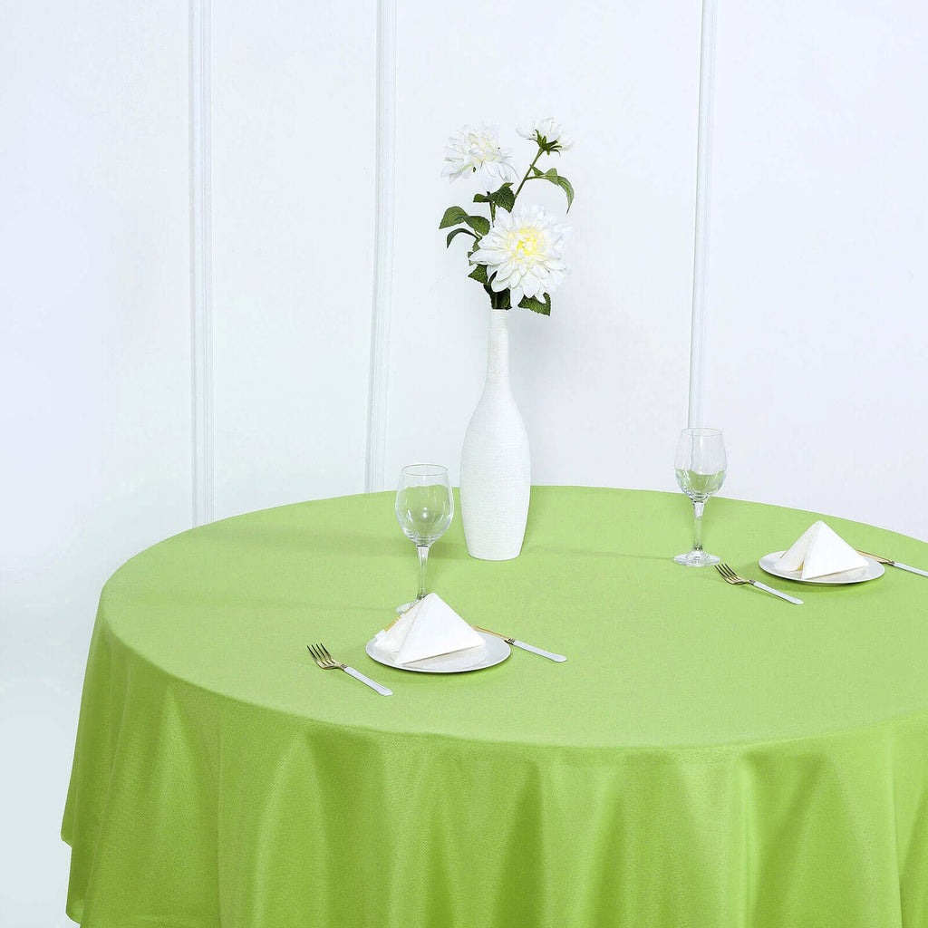 Polyester 90" Round Tablecloth Apple Green - Stain & Wrinkle-Resistant Table Cover