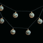 10 LED String Light Garland Silver Disco Mirror Ball Warm White - Battery Operated Event DÃ©cor 6ft