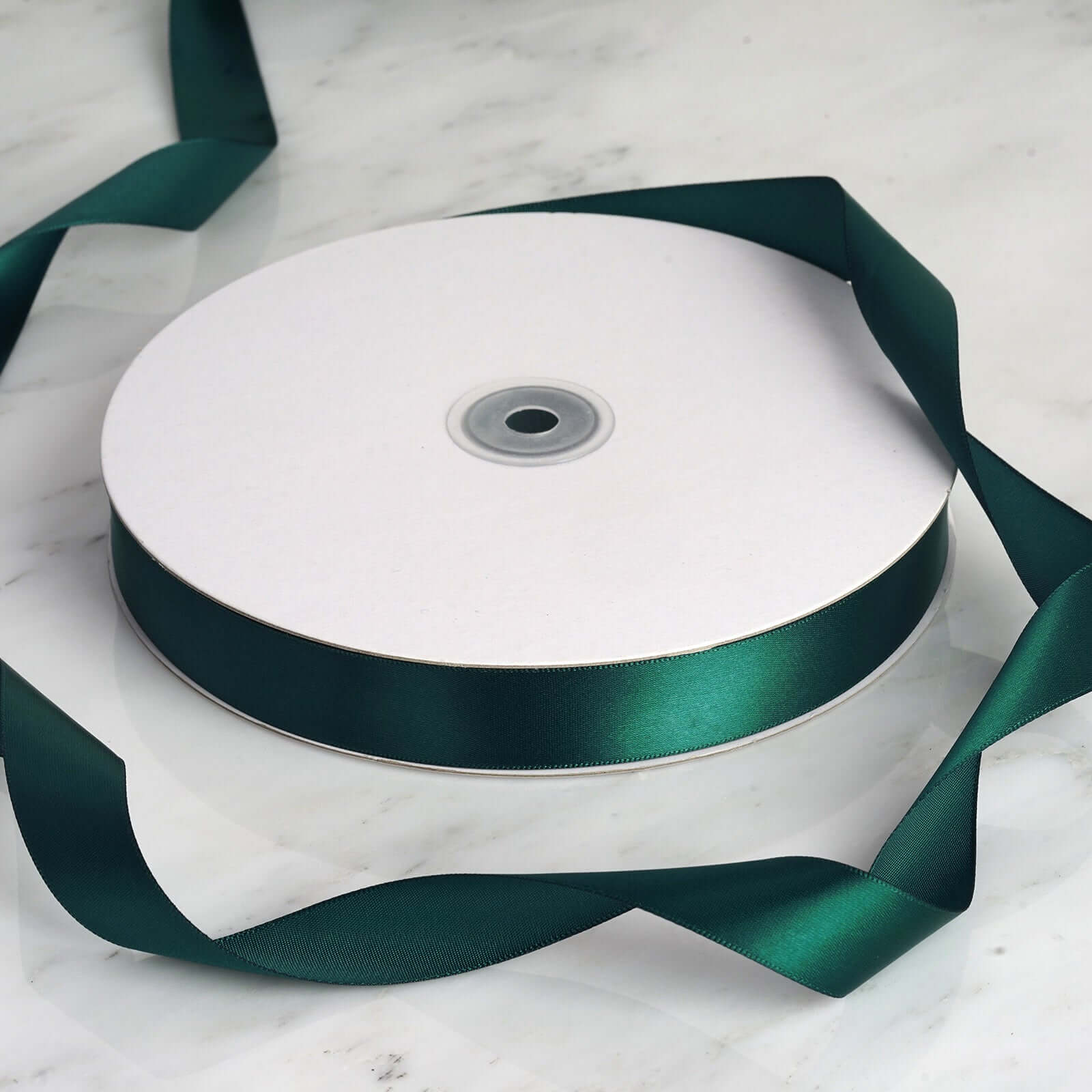 100 Yards 7/8" Hunter Emerald Green Single Face Decorative Satin Ribbon