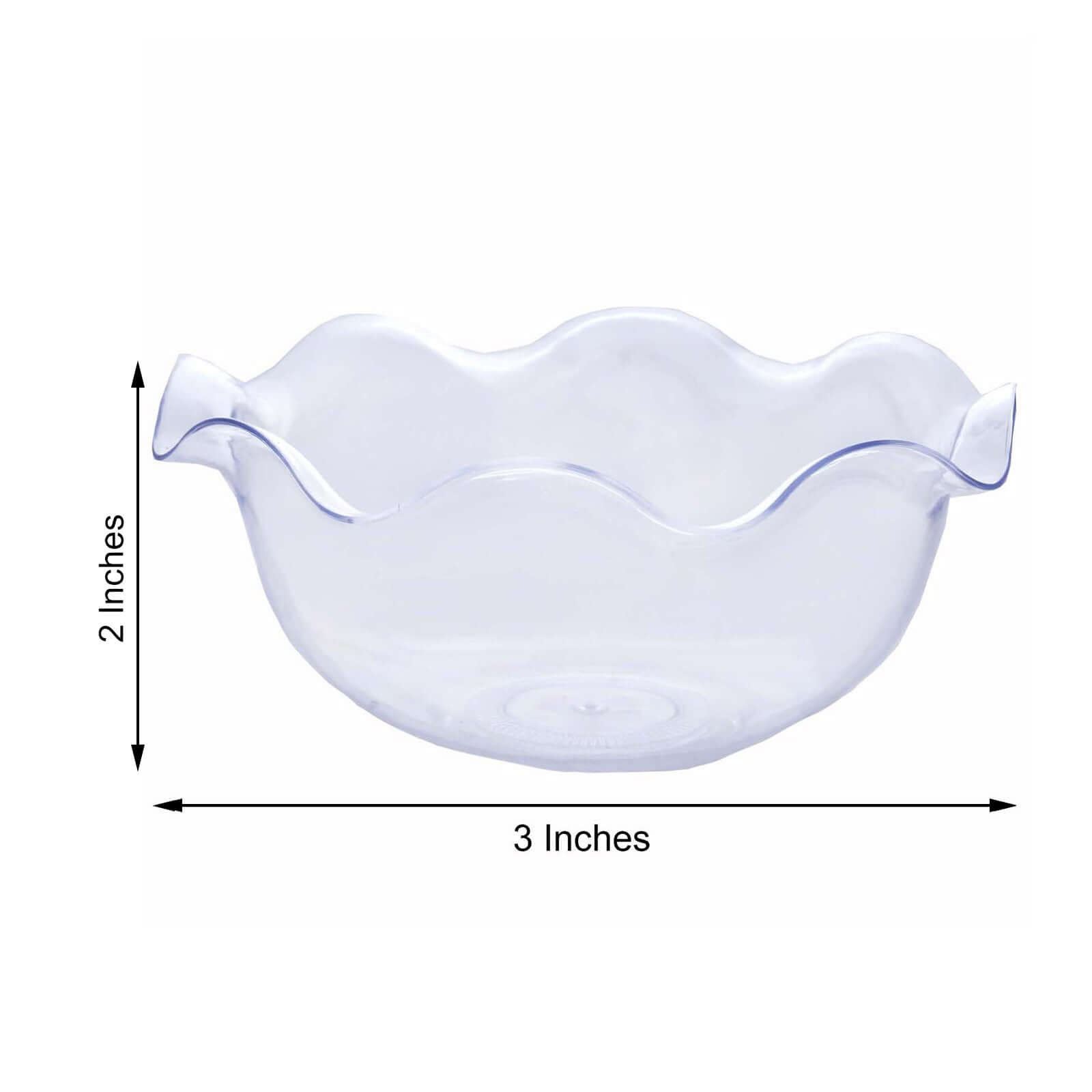12-Pack Dessert Bowls Blossom Design Clear - Plastic Disposable Bowls for Ice Cream and Candy 3oz