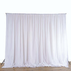 White Chiffon Polyester Event Curtain Drapes, Dual Layer Divider Backdrop Event Panels with Rod Pockets - 20ftx10ft