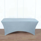 Stretch Spandex 6ft Rectangle Tablecloth Dusty Blue - Durable Form-Fitting Table Cover for Events & Presentations