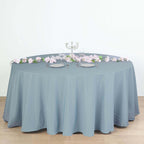 Polyester 132" Round Tablecloth Dusty Blue - Seamless Chic Table Cover
