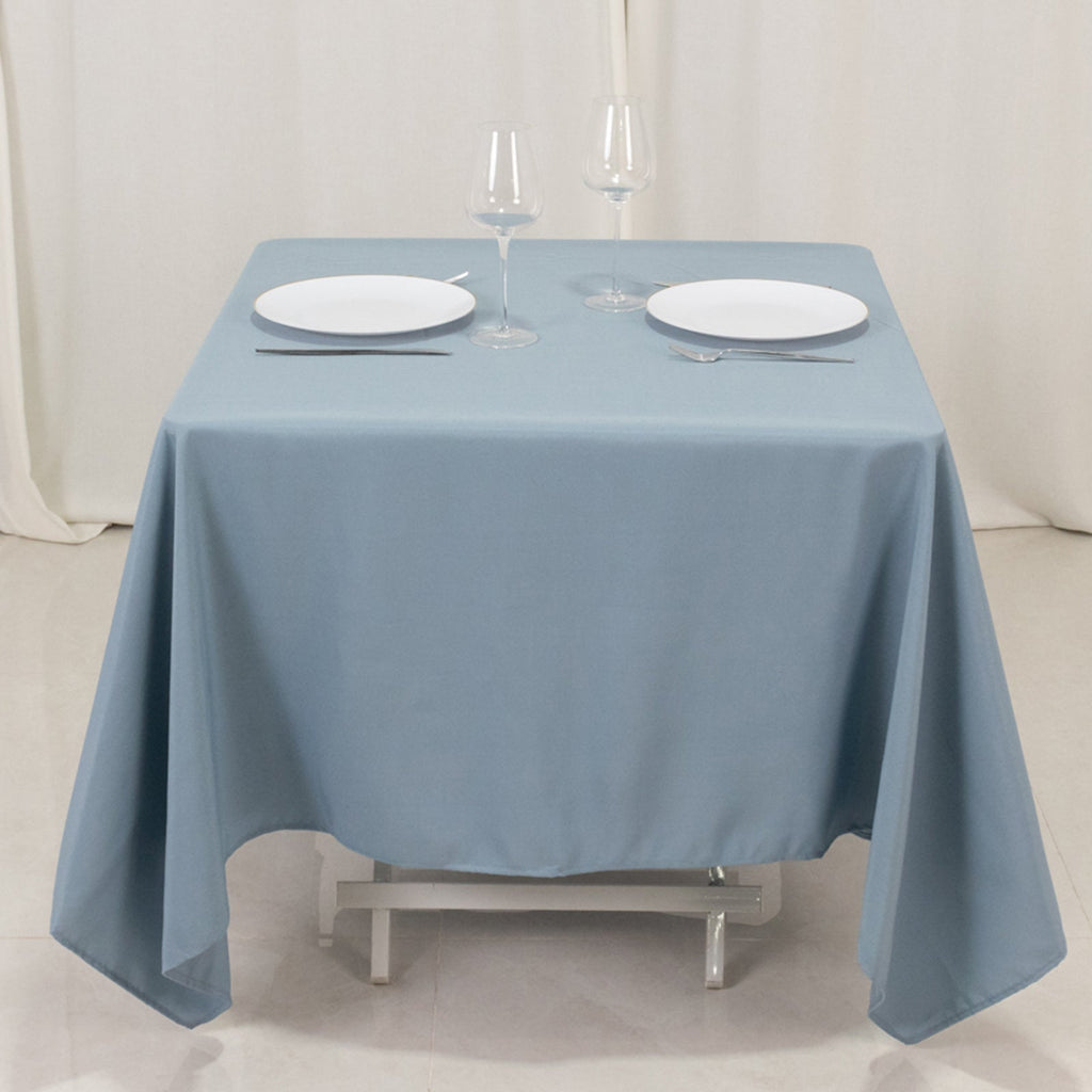 Polyester Square 70"x70" Tablecloth Dusty Blue - Wrinkle-Resistant & Durable Table Cover