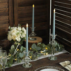 3-Pack LED Decorative Lighting Warm Flickering Dusty Blue - Flameless Taper Candles 11"