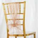 5 Pack Organza Chair Sashes Dusty Rose - Reusable Sheer Chair Bows 6"x108"