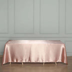 Satin Rectangular 60"x126" Tablecloth Dusty Rose - Smooth and Lustrous Table Cover