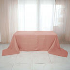 Taffeta 90"x156" Rectangle Tablecloth Dusty Rose - Accordion Crinkle Seamless Table Cover