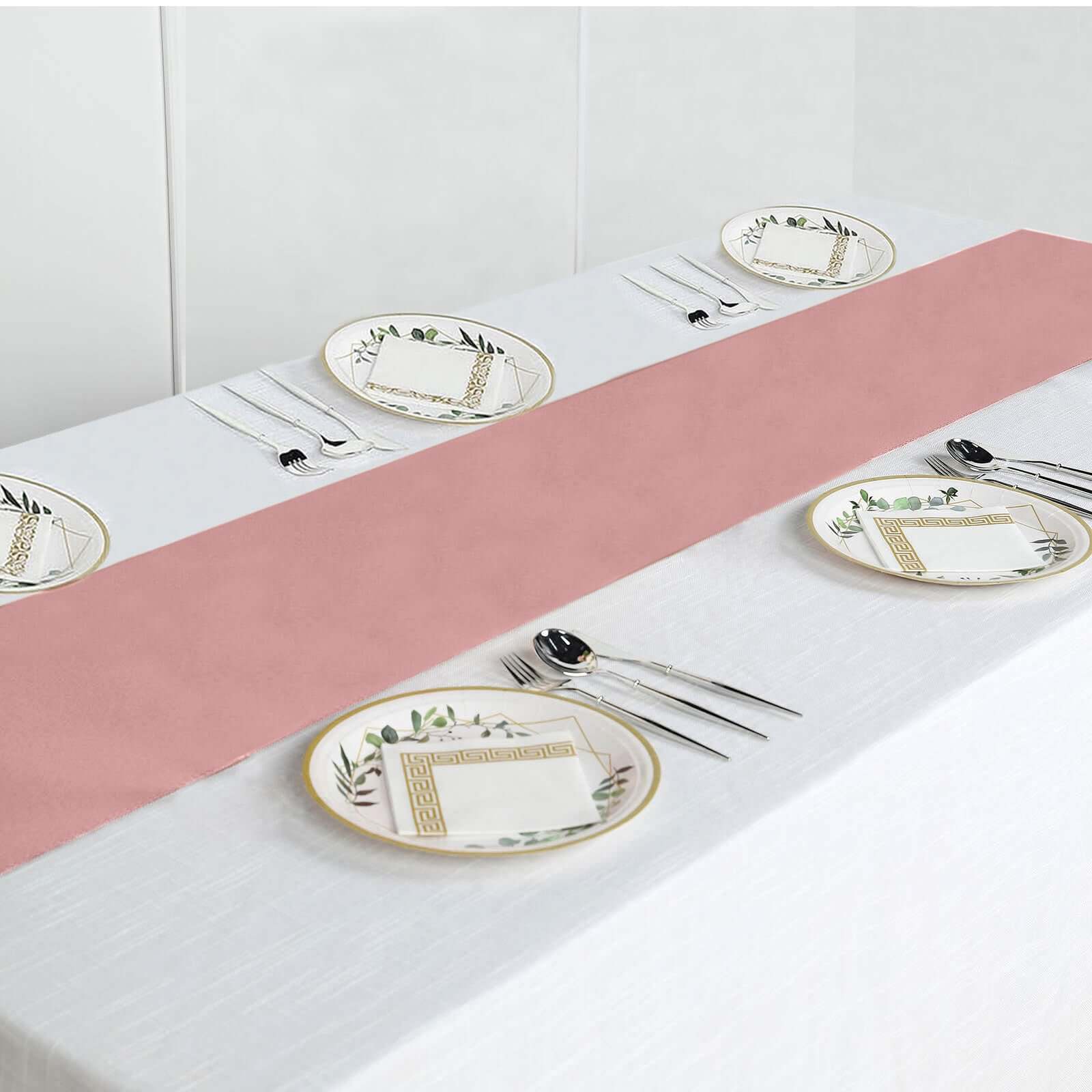 Polyester 12"x108" Table Runner Dusty Rose - Durable & Wrinkle-Resistant Table Decor