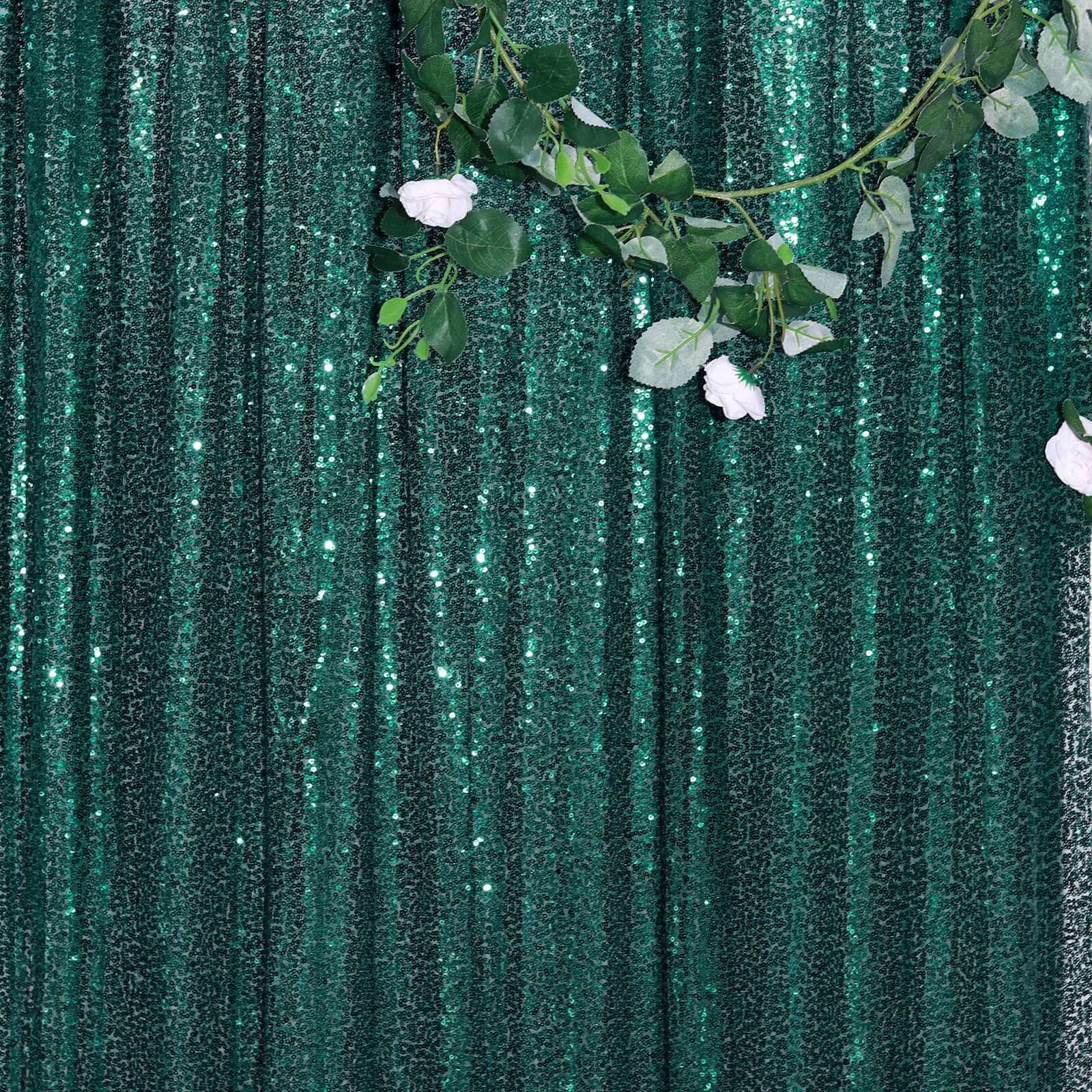 54"x4 Yards Hunter Emerald Green Sequin Fabric Bolt, Sparkly DIY Craft Fabric Roll