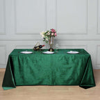 Premium Velvet 90"x132" Rectangle Tablecloth Hunter Emerald Green - Reusable Soft & Seamless Table Cover