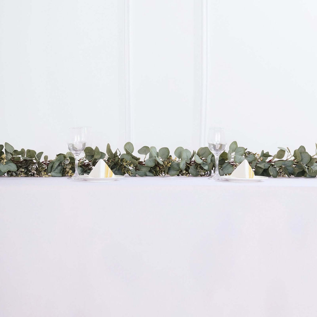 7ft Real Touch Green Artificial Eucalyptus Boxwood Leaf Garland Vine