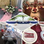 Taffeta 12"x108" Table Runner Red - Accordion Crinkle Design