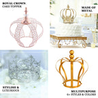 Metal Royal Crown Cake Topper Gold for Glamorous Events & Special Occasions 8"