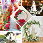 Double Frame Hoop Table Centerpiece Metal Gold - Wedding Cake Display & Flower Stand 24"