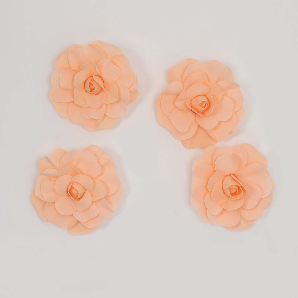 4 Pack 12" Large Blush Real Touch Artificial Foam DIY Craft Roses
