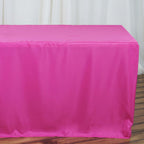 Fitted Polyester 96"x30" Rectangle Tablecloth Fuchsia - Durable and Easy to Maintain Table Cover