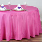 Polyester 132" Round Tablecloth Fuchsia - Seamless Chic Table Cover