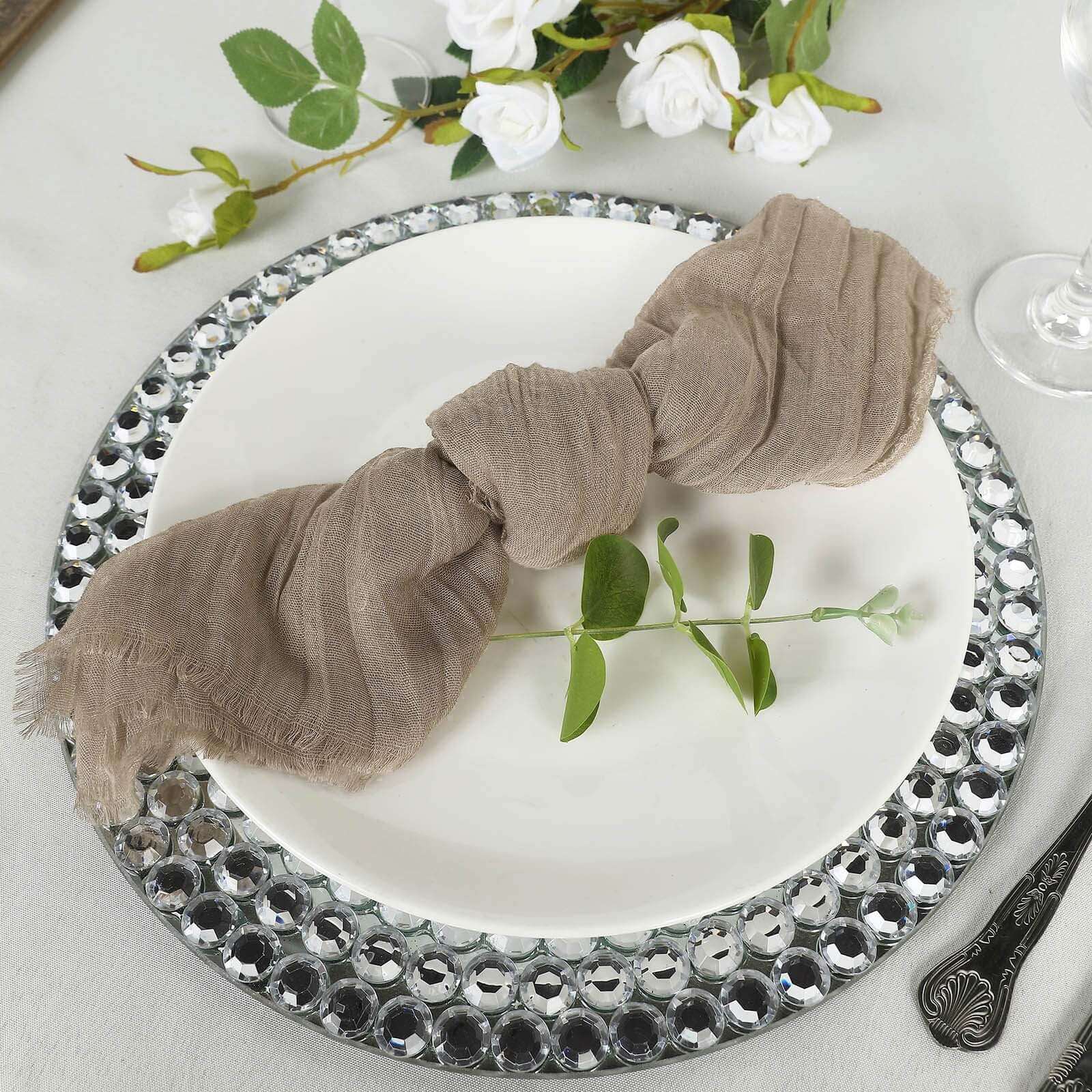 5 Pack Gauze Cheesecloth 24"x19" Napkins Natural Reusable Dinner Napkins