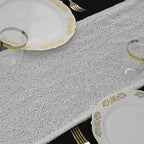 Sequin 12"x108" Table Runner White - Glittering Design for Stylish Celebrations