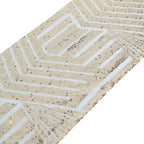 Sequin 12"x108" Table Runner Champagne - Diamond Glitz Design