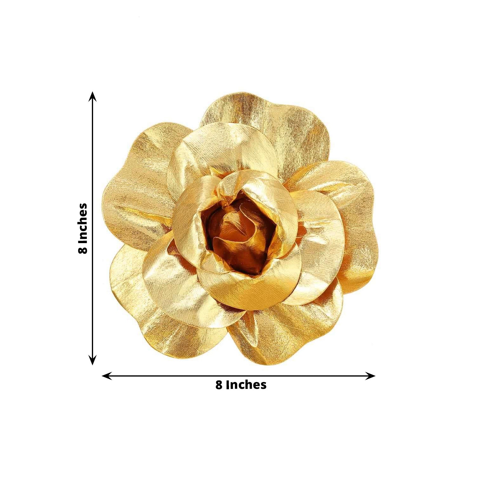 6 Pack 8" Metallic Gold Real Touch Artificial Foam DIY Craft Roses