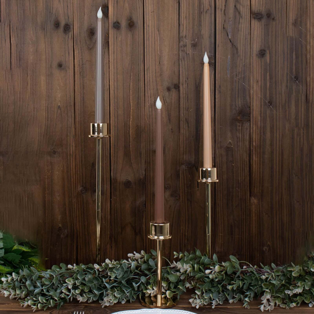 3-Pack LED Decorative Lighting Warm Flickering Mixed Natural - Flameless Taper Candles 11"