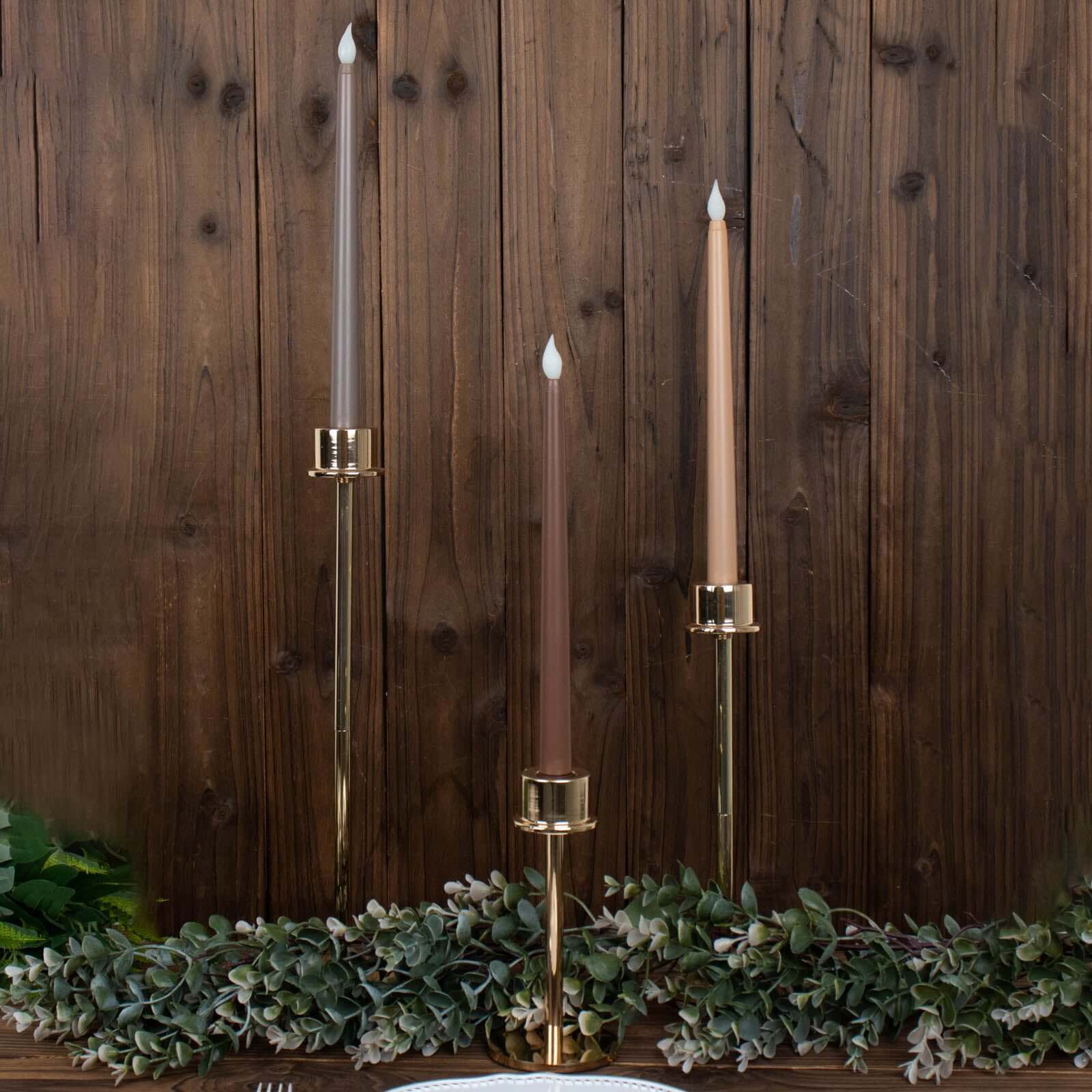 3-Pack LED Decorative Lighting Warm Flickering Mixed Natural - Flameless Taper Candles 11"