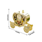 12 Pack 4" Gold Princess Heart Carriage Treats Party Favor Boxes, Candy Container Gift Boxes