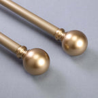 42"-126" Adjustable Curtain Rod Set, Gold, Round Finials
