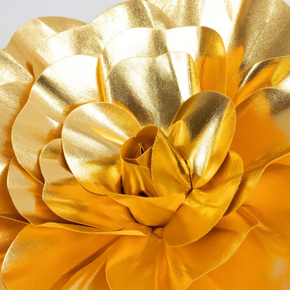 4 Pack 16" Large Metallic Gold Real Touch Artificial Foam DIY Craft Roses